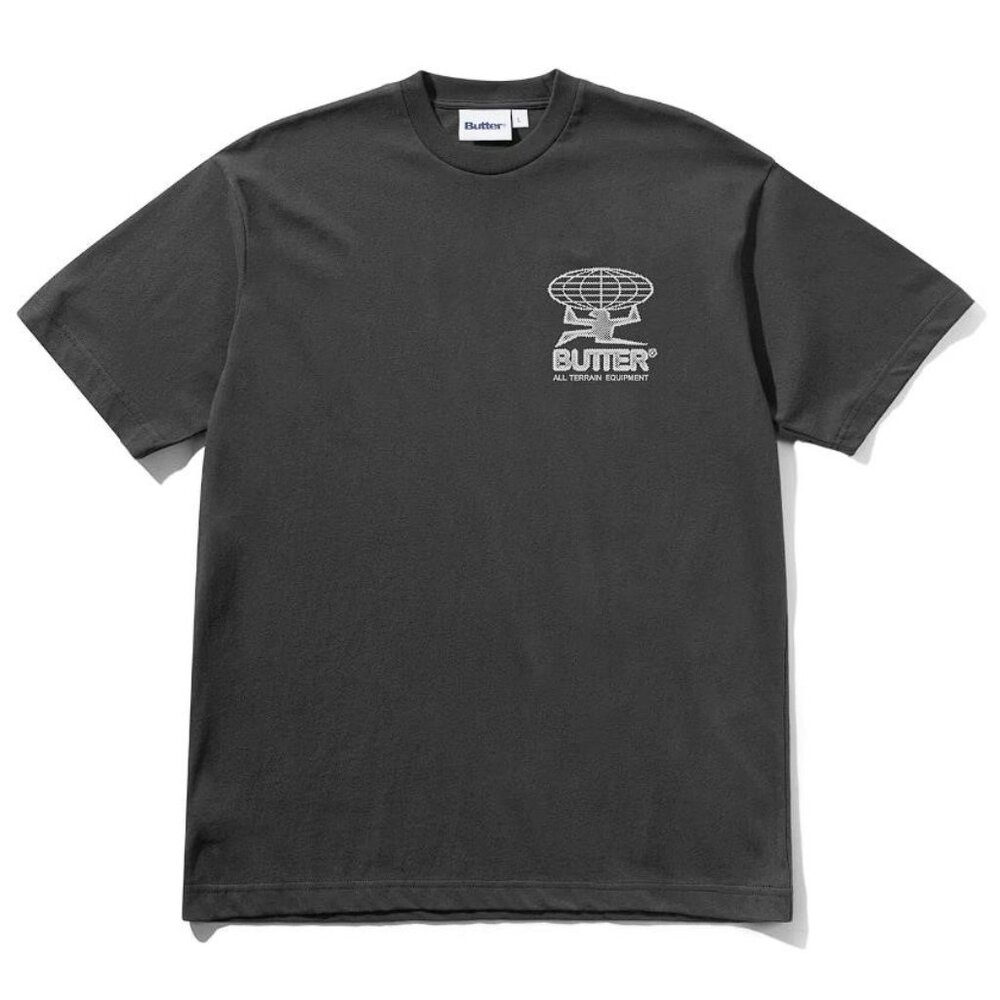 BUTTER GOODS Men's Terrain Tee In Washed Black